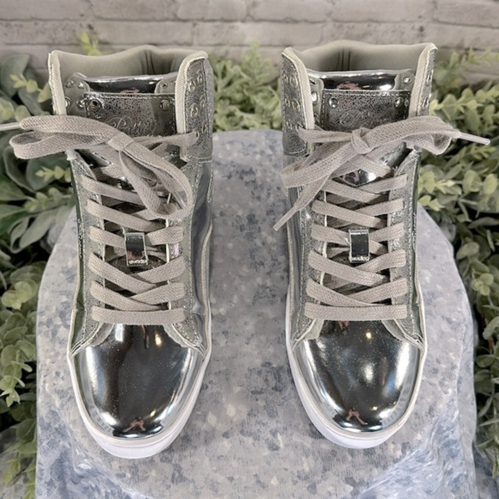 Pastry PopTart Silver Glitter Fashion High Top Dance Sneakers WMS 7.5M✨VGUC✨ - Picture 3 of 14